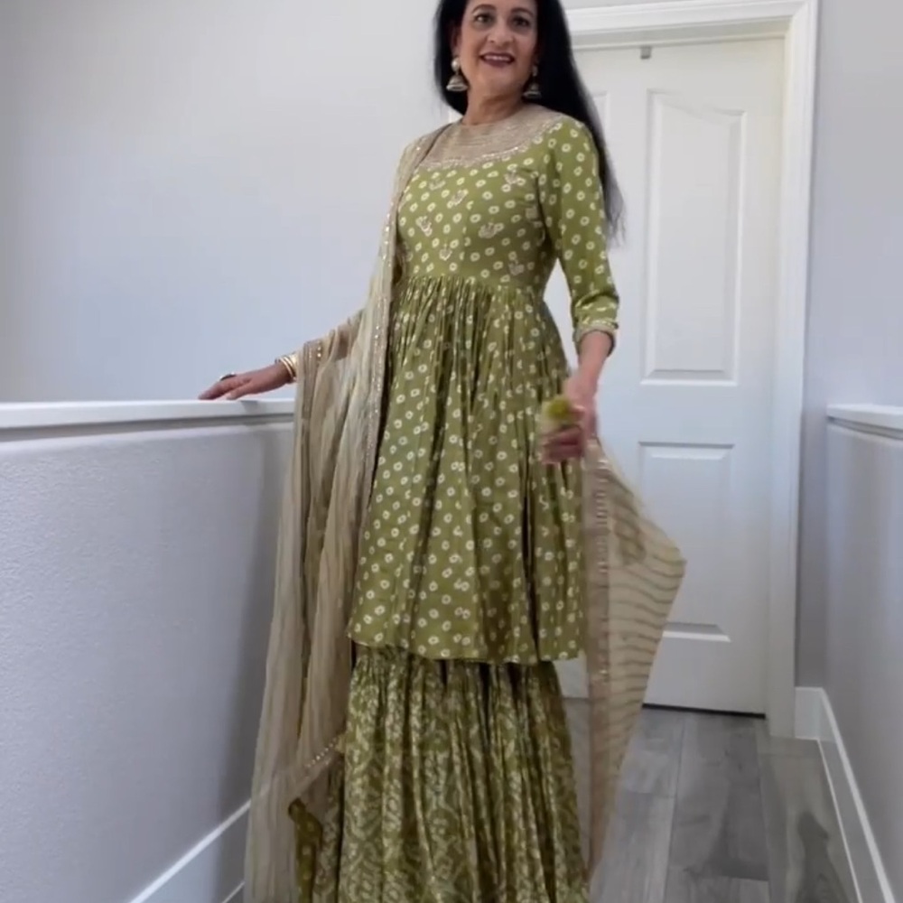 Green and Gold Traditional Dress